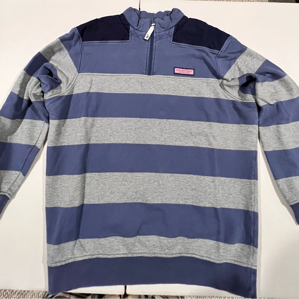 Light Blue & Grey Striped Vineyard Vines Shep Shirt Size S